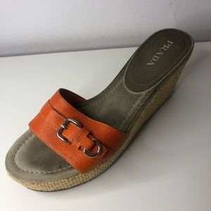Prada Orange Wedge Sandal READ BELOW